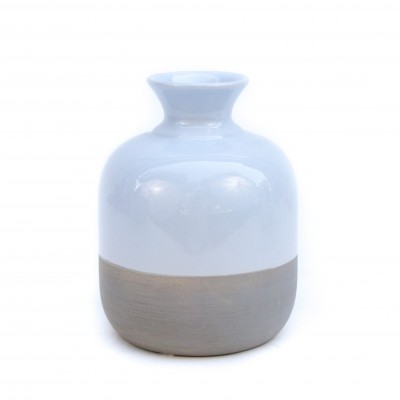 Ceramiczny wazon z bazaltowym-nieszkliwionym odcięciem